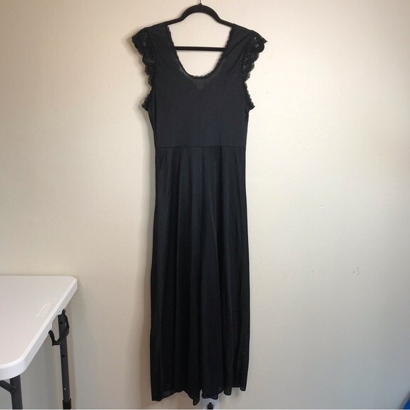 Vintage Cachet Lace Beaded Nightgown Slip Sexy Dress Black Women's Size Large - Picture 16 of 16